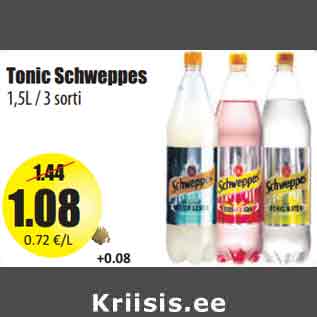 Скидка - Тоник Schweppes 1,5 л / 3 сорта