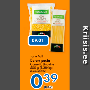 Allahindlus - Tartu Mill Durum pasta