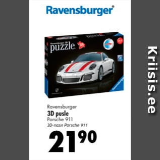 Allahindlus - Ravensburger 3D pusle Porsche 911