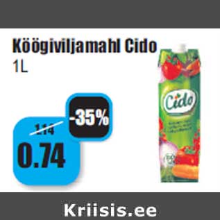 Скидка - Овощной сок Cido 1L