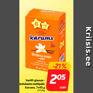 Allahindlus - Vanilli glasuurkohukeste multipakk Karums, 7x45 g