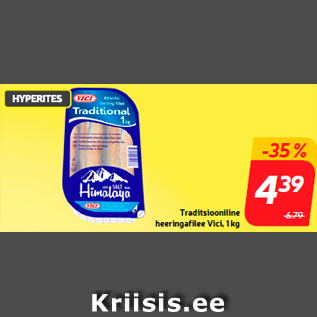 Allahindlus - Traditsiooniline heeringafilee Vici, 1 kg