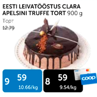 Allahindlus - EESTI LEIVATÖÖSTUS CLARA APELSINI TRUFFE TORT 900 G