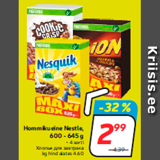 Allahindlus - Hommikueine Nestle, 600 - 645 g