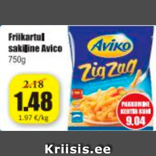 Allahindlus - Friikartul sakiline Avico 750 g