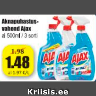 Allahindlus - Aknapuhastusvahend Ajax