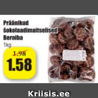 Allahindlus - Präänikud šokolaadimaitselised Berniba, 1 kg