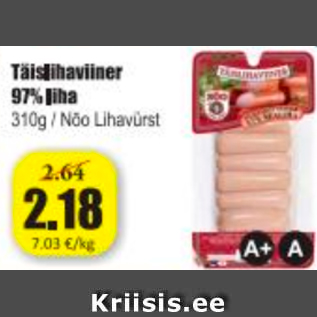 Allahindlus - Täislihaviiner 97% liha