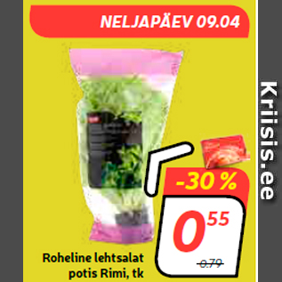 Allahindlus - Roheline lehtsalat potis Rimi, tk