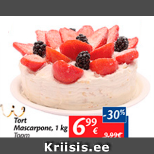 Allahindlus - Tort mascarpone, 1 kg