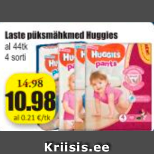 Allahindlus - Laste püksmähkmed Huggies