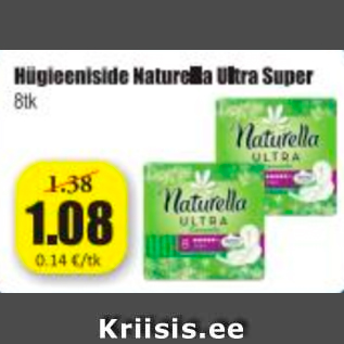 Allahindlus - Hügieeniside Naturella Ultra Super 8 tk