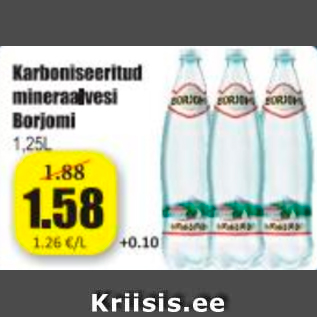 Allahindlus - Karboniseeritud mineraalvesi Borjomi 1,25 L