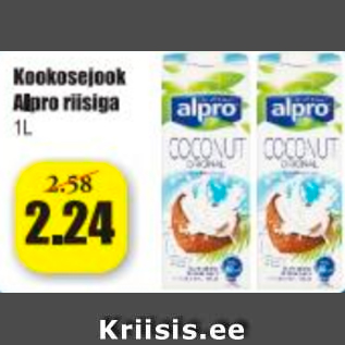 Скидка - Кокосовый напиток с рисом Alpro 1 л