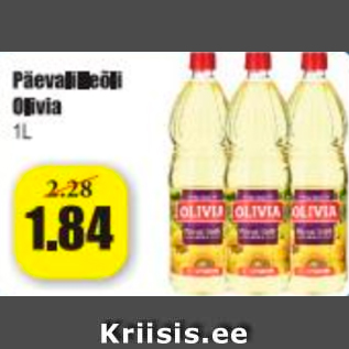 Allahindlus - Päevalilleõli Olivia 1 L