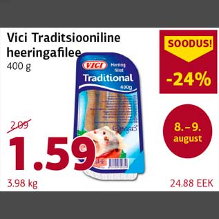 Allahindlus - Vici Traditsiooniline heeringafilee 400 g