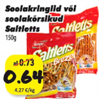 Allahindlus - Soolakringlid või soolakõrsikud Saltletts 150g