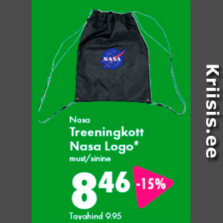 Allahindlus - Nasa Treeningkott Nasa Logo*