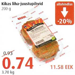 Allahindlus - Kikas liha-juustupihvid