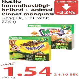 Allahindlus - Nestle hommikusöögihelbed+Animal Planet mänguasi