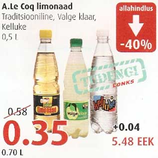 Allahindlus - A.Le Coq limonaad