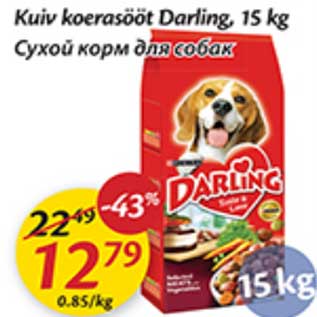 Allahindlus - Kuiv koerasööt Darling, 15 kg