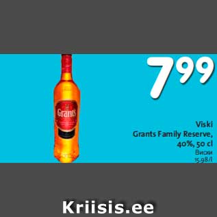 Allahindlus - Viski Grants Family Reserve