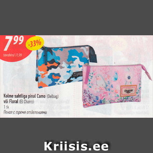 Allahindlus - Kolane sahtliga pinal Camo (Delbag) või Floral (Ei Charro) 1 tk