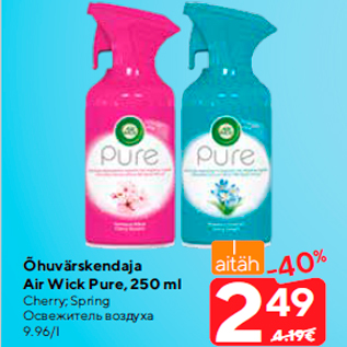 Allahindlus - Õhuvärskendaja Air Wick Pure, 250 ml