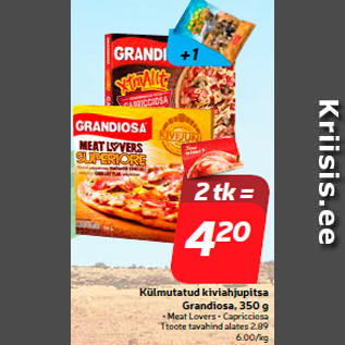 Allahindlus - Külmutatud kiviahjupitsa Grandiosa, 350 g