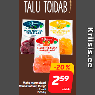 Allahindlus - Mahe marmelaad Minna Sahver, 150 g*