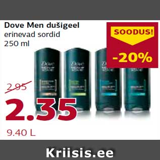 Скидка - Гель для душа Dove различных сортов