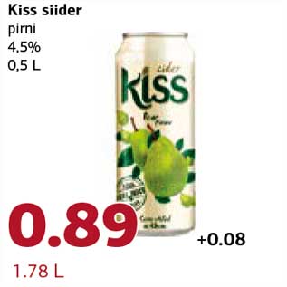 Скидка - Сидр Kiss груша 4,5% 0,5 л