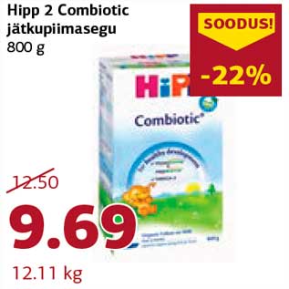 Allahindlus - Hipp 2 Combiotic jätkupiimasegu 800 g