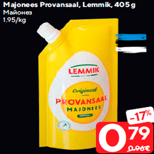 Allahindlus - Majonees Provansaal, Lemmik, 405 g