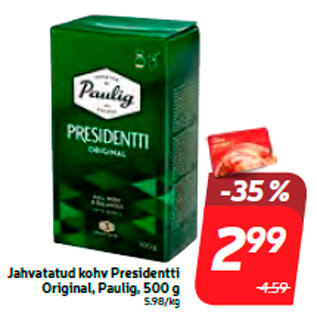 Allahindlus - Jahvatatud kohv Presidentti Original, Paulig, 500 g