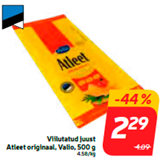 Скидка - Нарезанный сыр Atleet оригинал, Valio, 500 г