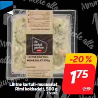 Скидка - Простой картофельно-яичный салат Rimi, 500 г