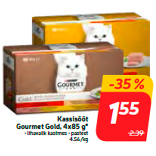 Allahindlus - Kassisööt Gourmet Gold, 4x85 g*