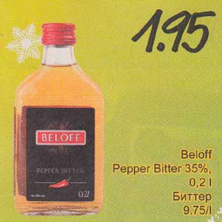 Allahindlus - Beloff Рерреr Bitter 35%, 0,2 l