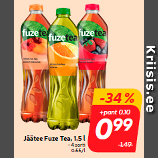 Allahindlus - Jäätee Fuze Tea, 1,5 l