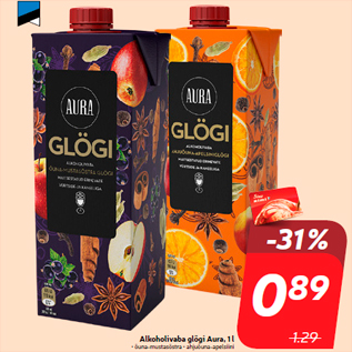 Allahindlus - Alkoholivaba glögi Aura, 1 l