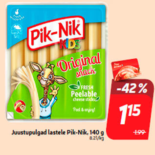 Allahindlus - Juustupulgad lastele Pik-Nik, 140 g