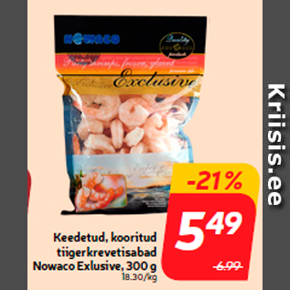 Allahindlus - Keedetud, kooritud tiigerkrevetisabad Nowaco Exlusive, 300 g