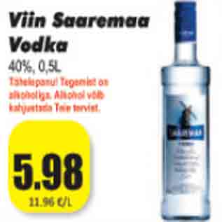 Скидка - Водка Saaremaa Vodka 40%, 0,5л