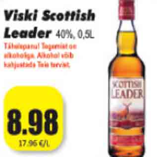 Скидка - Виски Scottish Leader 40%, 0,5 л