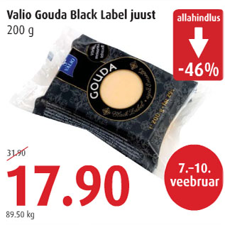 Allahindlus - Valio Gouda Black Label juust