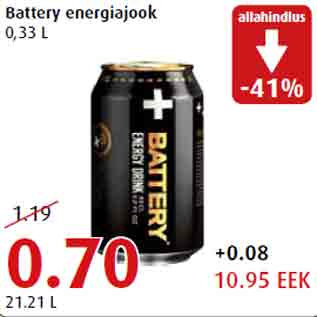 Allahindlus - Battery energiajook 0,33 L