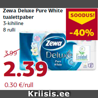 Allahindlus - Zewa Deluxe Pure White tualettpaber