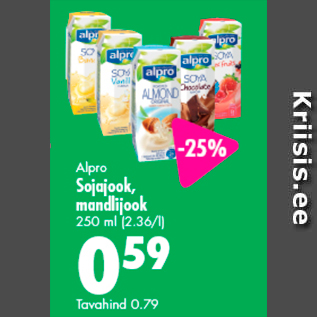 Allahindlus - Alpro Sojajook, mandlijook 250 ml